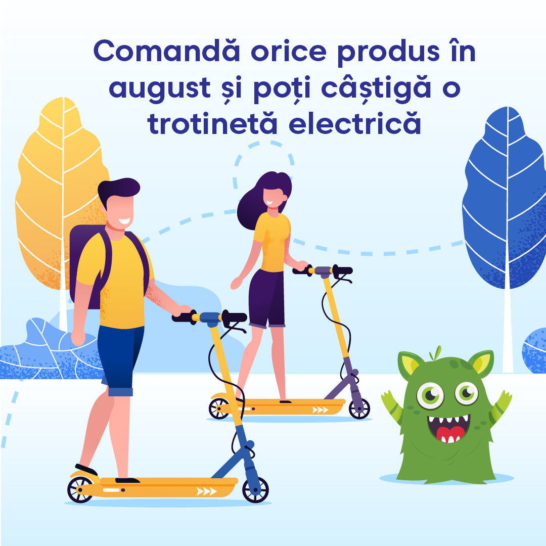 Cumpără în luna august și Câștigi o trotinetă electrică! Regulament Concurs!