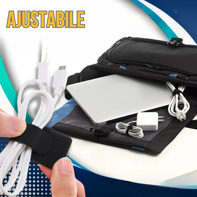 Set 20 Organizatoare cu Autoadeziv pentru Cabluri