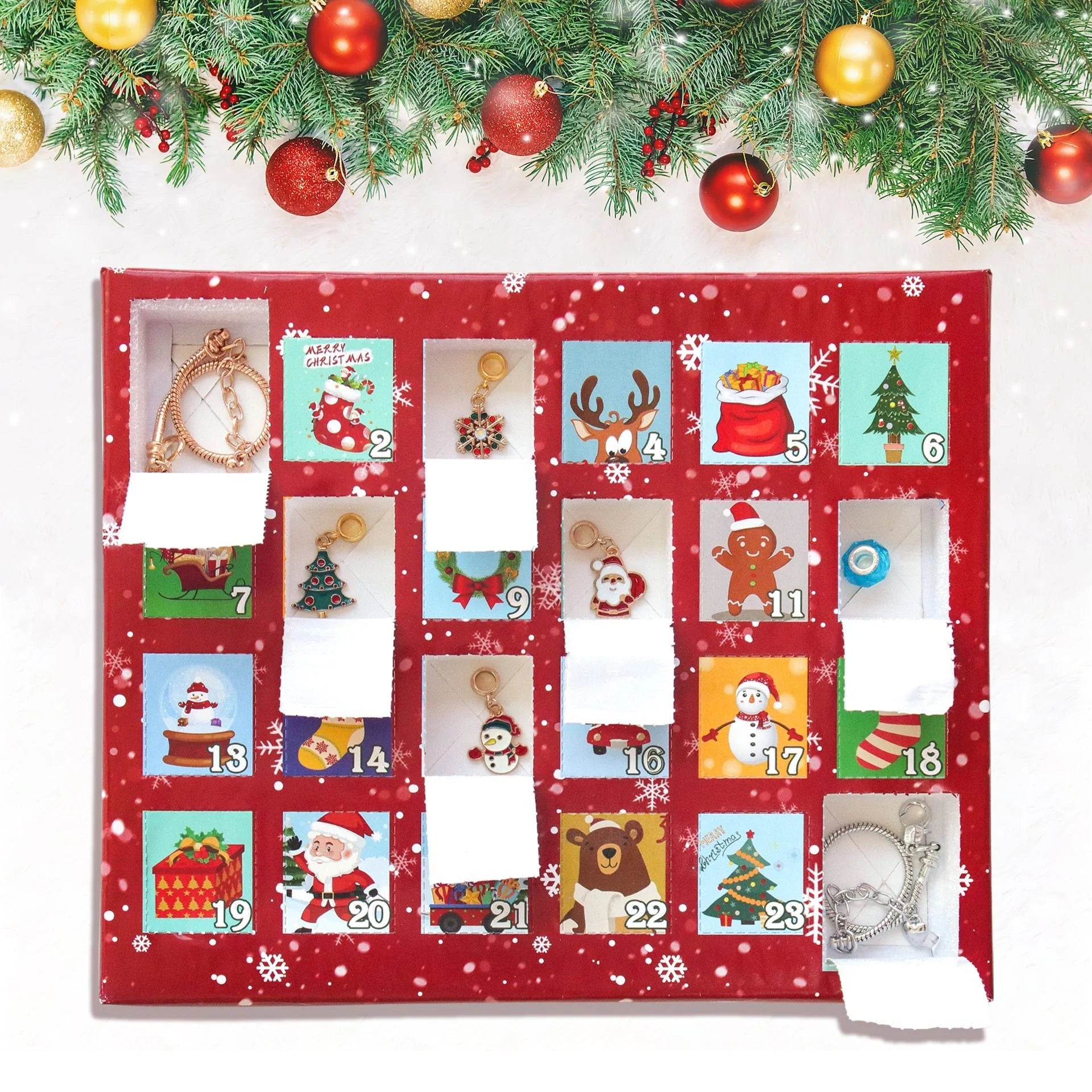 Calendar de Advent cu 2 Bratari si 22 Pandantive