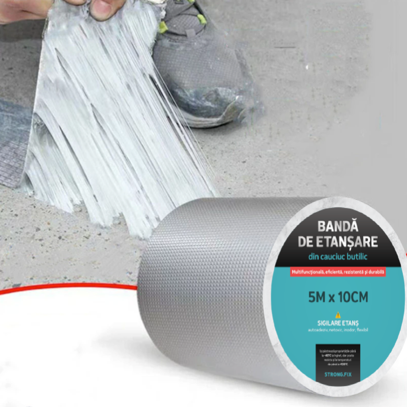 Banda Autoadeziva de Etansare din Aluminiu cu Butil Strong.FIX®️, 10cm x 5m