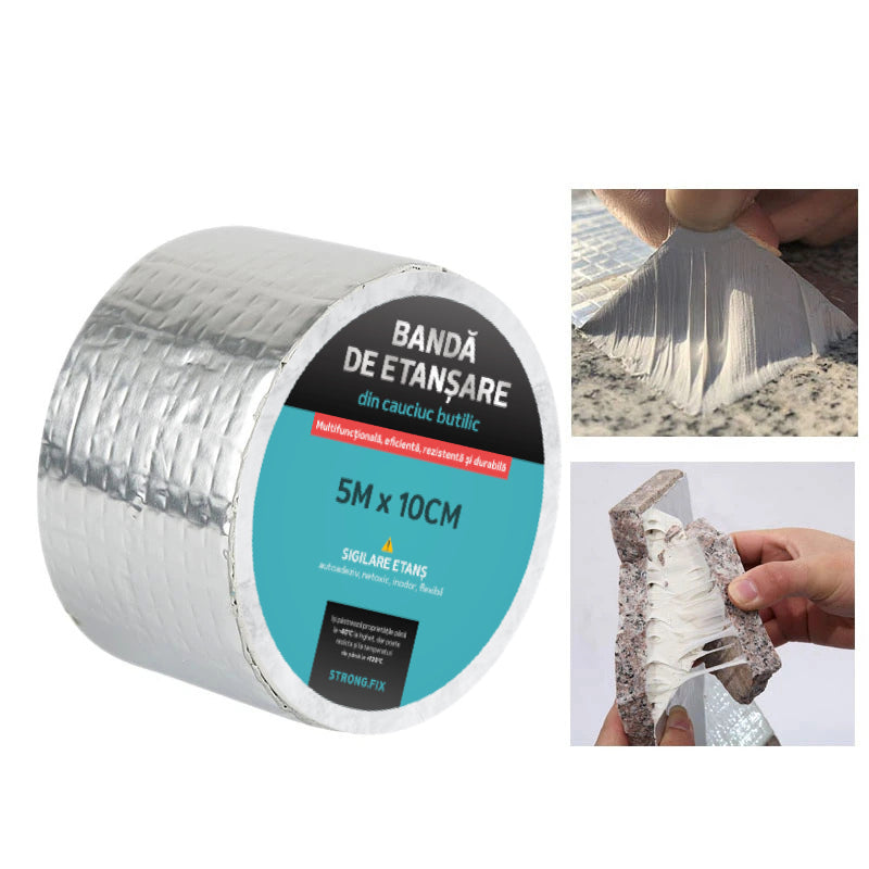 Banda Autoadeziva de Etansare din Aluminiu cu Butil Strong.FIX®️, 10cm x 5m