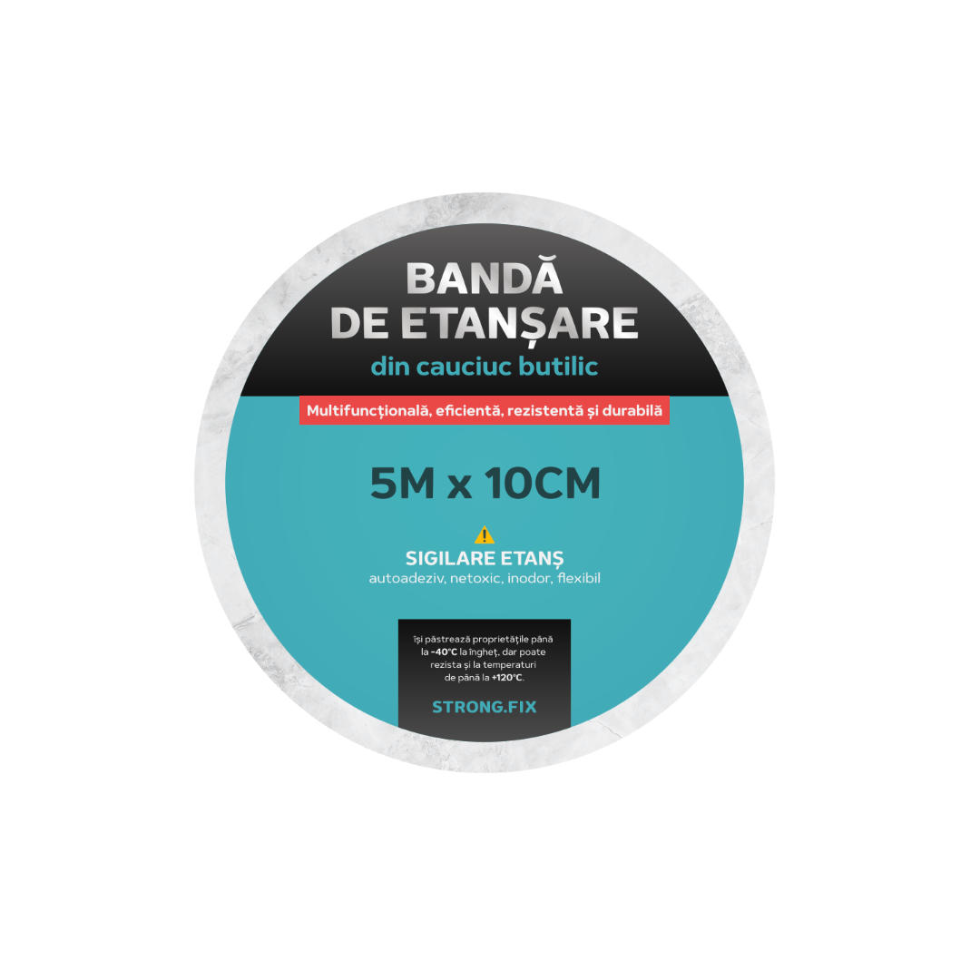 Banda Autoadeziva de Etansare din Aluminiu cu Butil Strong.FIX®️, 10cm x 5m