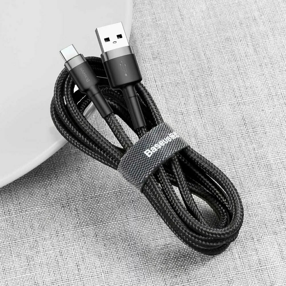 Cablu ultra-lung USB / USB Tip C cu impletitura de nylon Baseus Cafule QC3.0 2A 3M