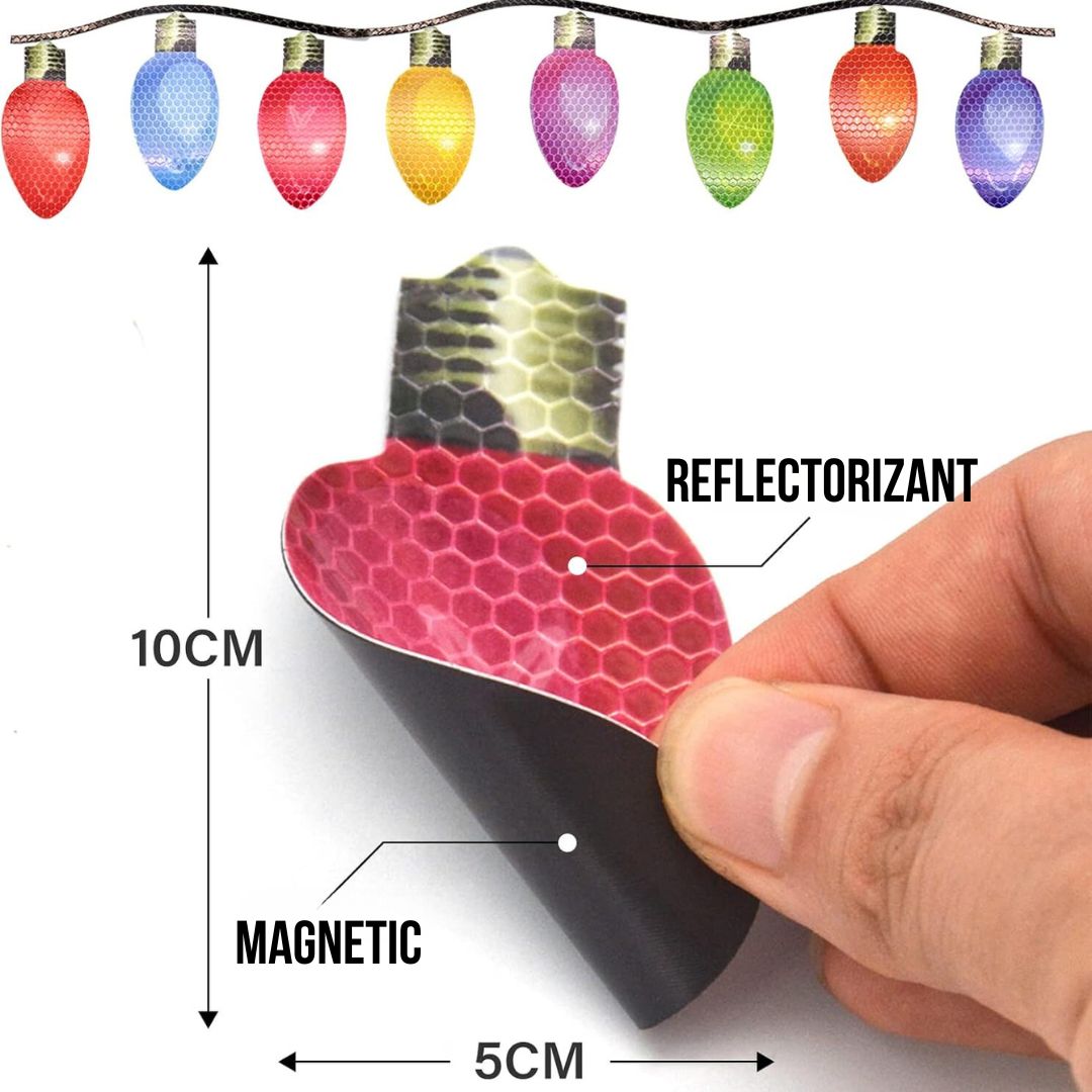 Set 8 Magneti Reflectorizanti de Craciun pentru Masina