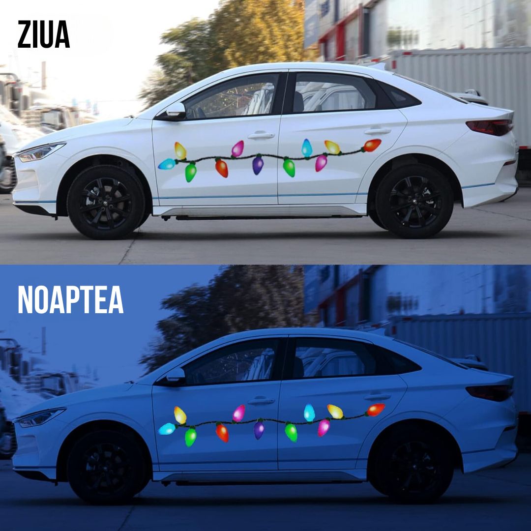 Set 8 Magneti Reflectorizanti de Craciun pentru Masina