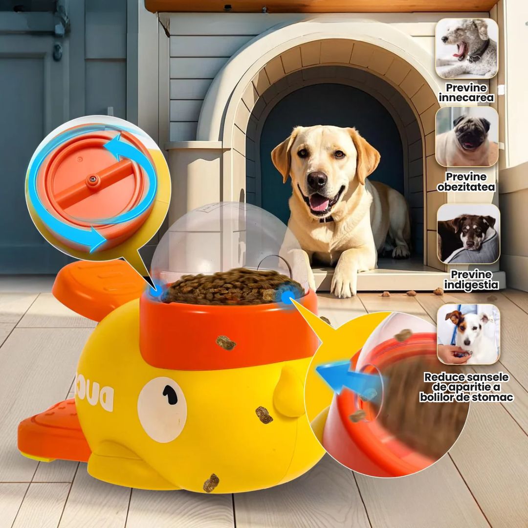 Dispenser Interactiv cu Gustari pentru Caini si Pisici