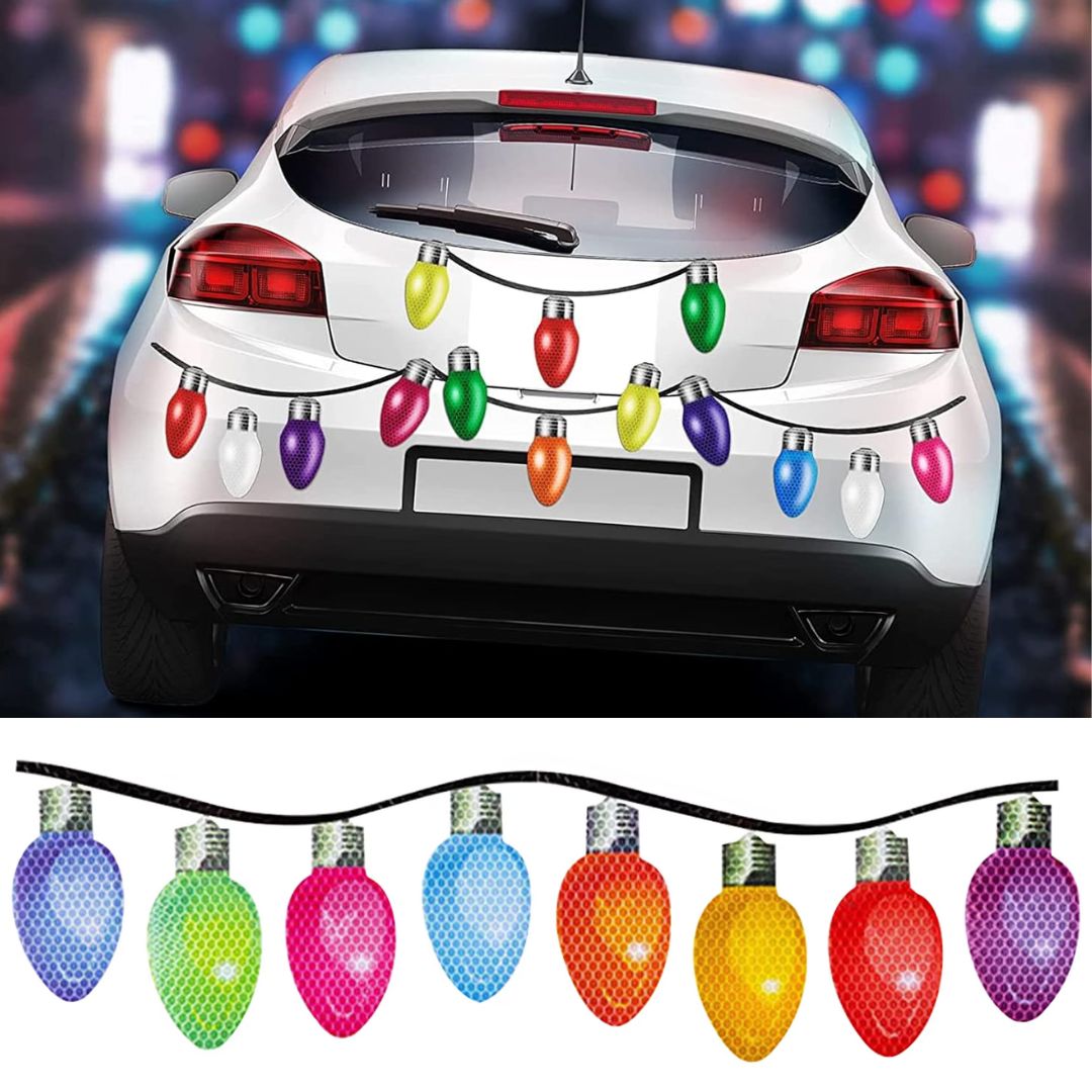 Set 8 Magneti Reflectorizanti de Craciun pentru Masina