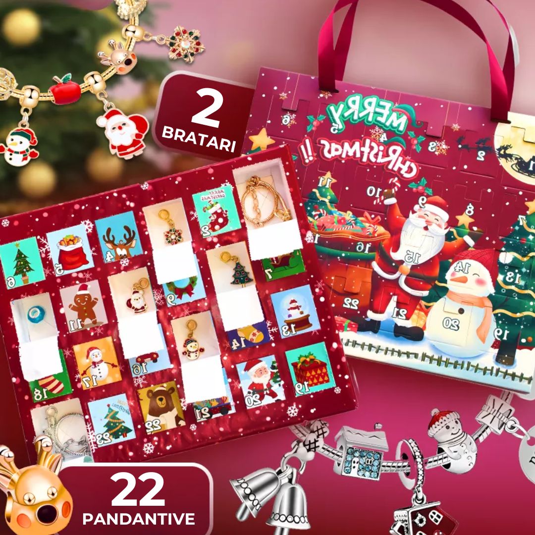 Calendar de Advent cu 2 Bratari si 22 Pandantive