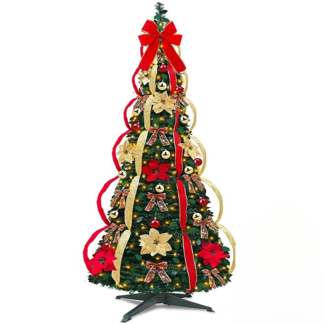 Brad de Craciun tip Pop-Up cu Instalatie si Ornamente