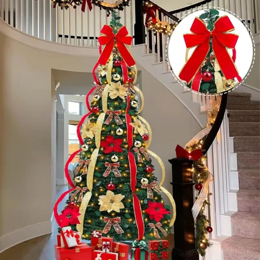 Brad de Craciun tip Pop-Up cu Instalatie si Ornamente