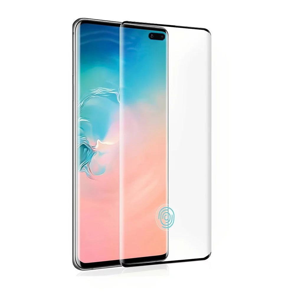 Folie de sticla cu recunoastere a amprentelor digitale si margini negre pentru Samsung