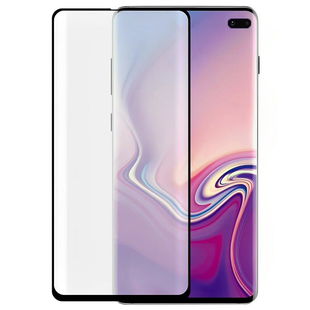 Folie de sticla cu recunoastere a amprentelor digitale si margini negre pentru Samsung