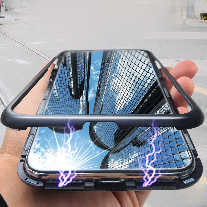 Husa cu Bumper Magnetic si Spate din Sticla Securizata