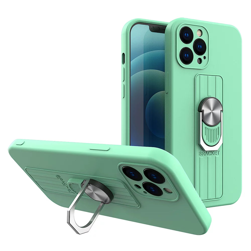 Husa Ring Silicone Case cu functie stand