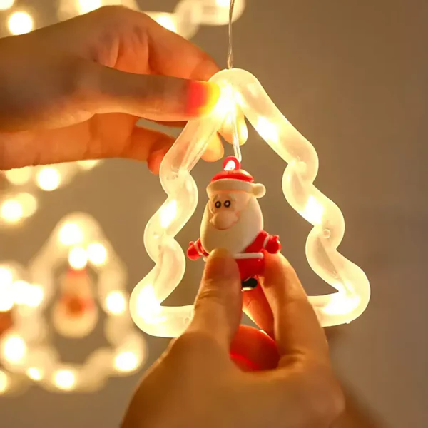 Instalatie de Craciun tip Plasa LED cu Braduti si Figurine 3m