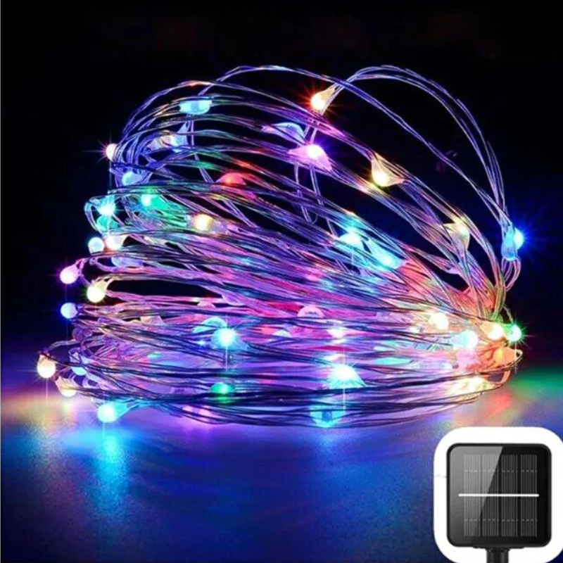 Instalatie Multicolora de Craciun cu Panou Solar 150 LED-uri 15m