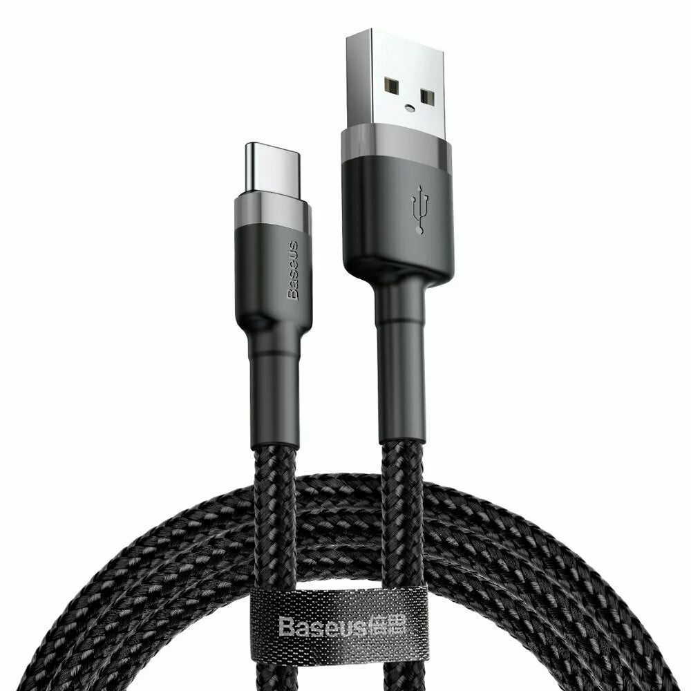 Cablu ultra-lung USB / USB Tip C cu impletitura de nylon Baseus Cafule QC3.0 2A 3M