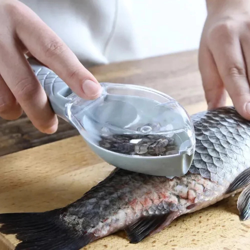 Dispozitiv cu capac pentru curatarea solzilor de peste