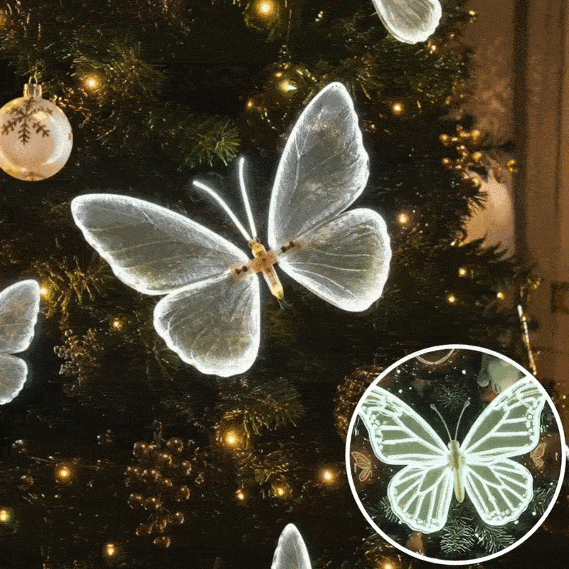 Fluture LED Luminos cu Aripi in Miscare pentru Brad