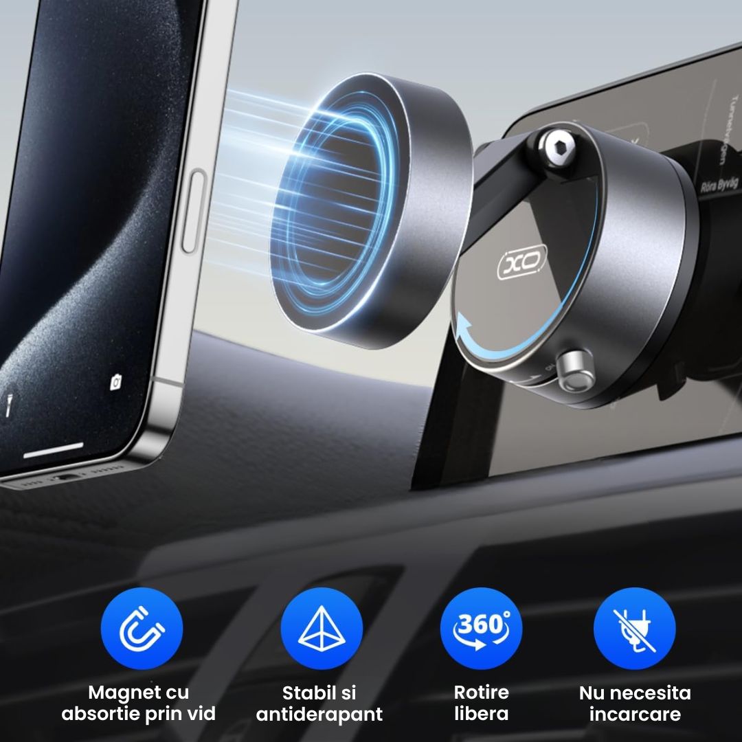 Suport de Telefon Magnetic si Pliabil cu Ventuza