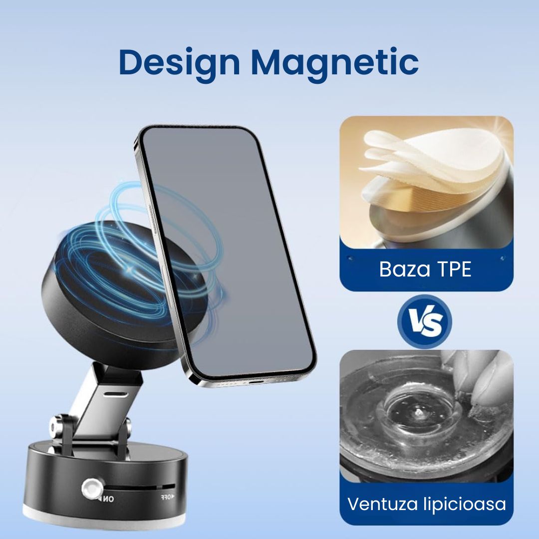 Suport de Telefon Magnetic si Pliabil cu Ventuza