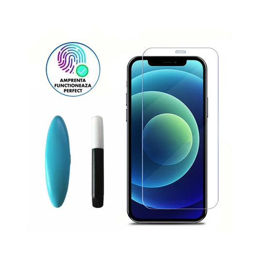 Folie din sticla cu adeziv si lampa UV