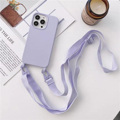 Husa din silicon cu snur textil