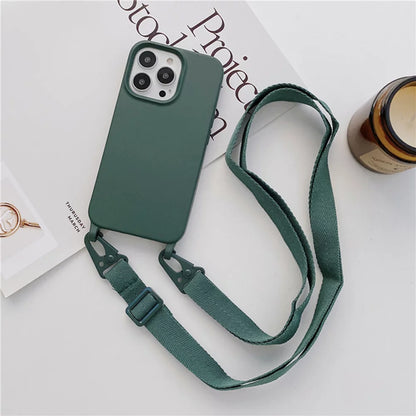 Husa din silicon cu snur textil
