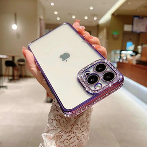 Husa transparenta Luxury Diamond Glitter pentru iPhone