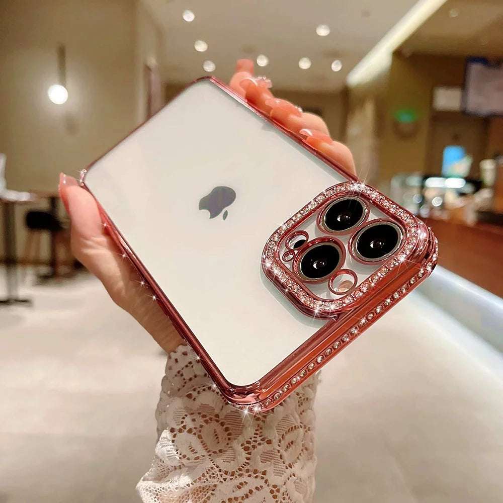 Husa transparenta Luxury Diamond Glitter pentru iPhone