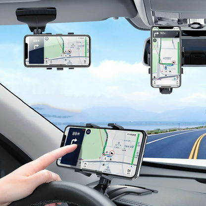 Suport auto rotativ 1200° de telefon cu clema