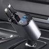 Incarcator auto cu cablu retractabil USB-C + Lightning